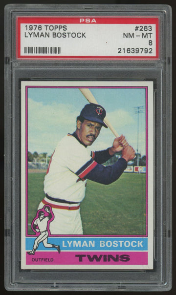 1976 Topps Lyman Bostock RC #263 PSA 8