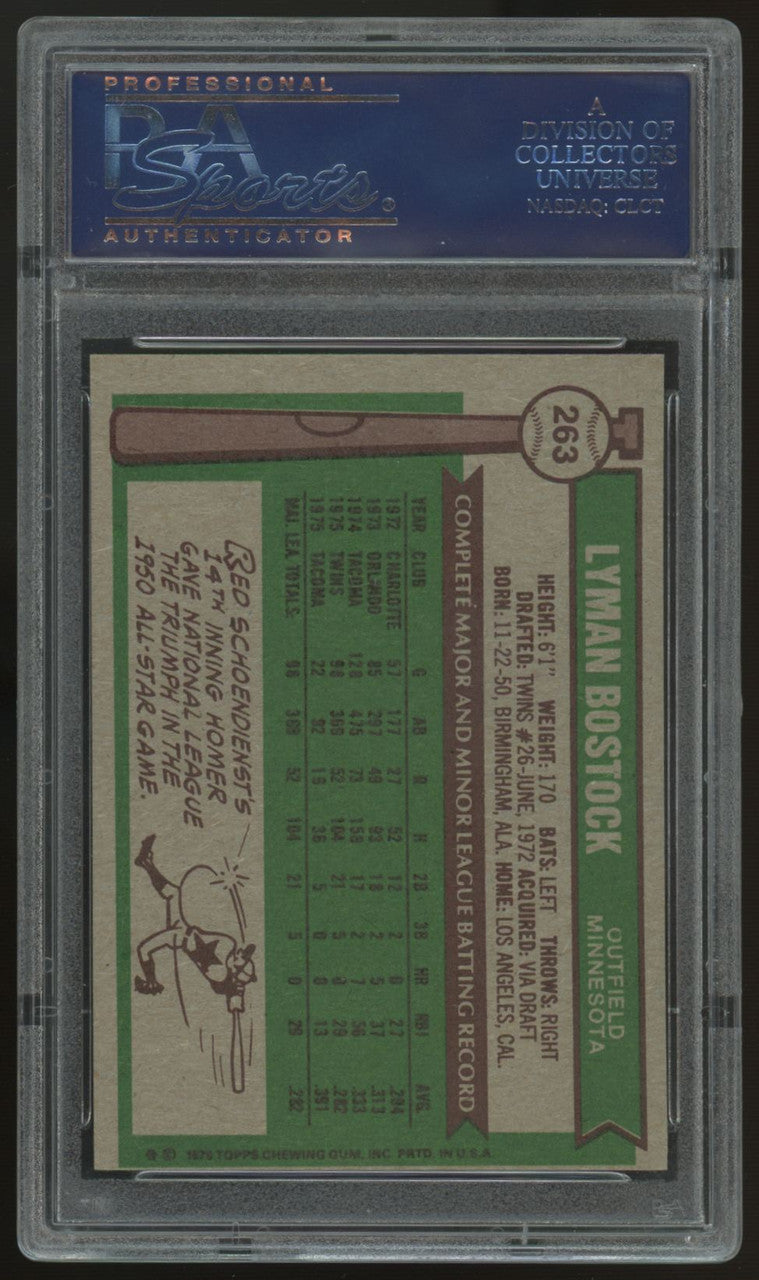 1976 Topps Lyman Bostock RC #263 PSA 8