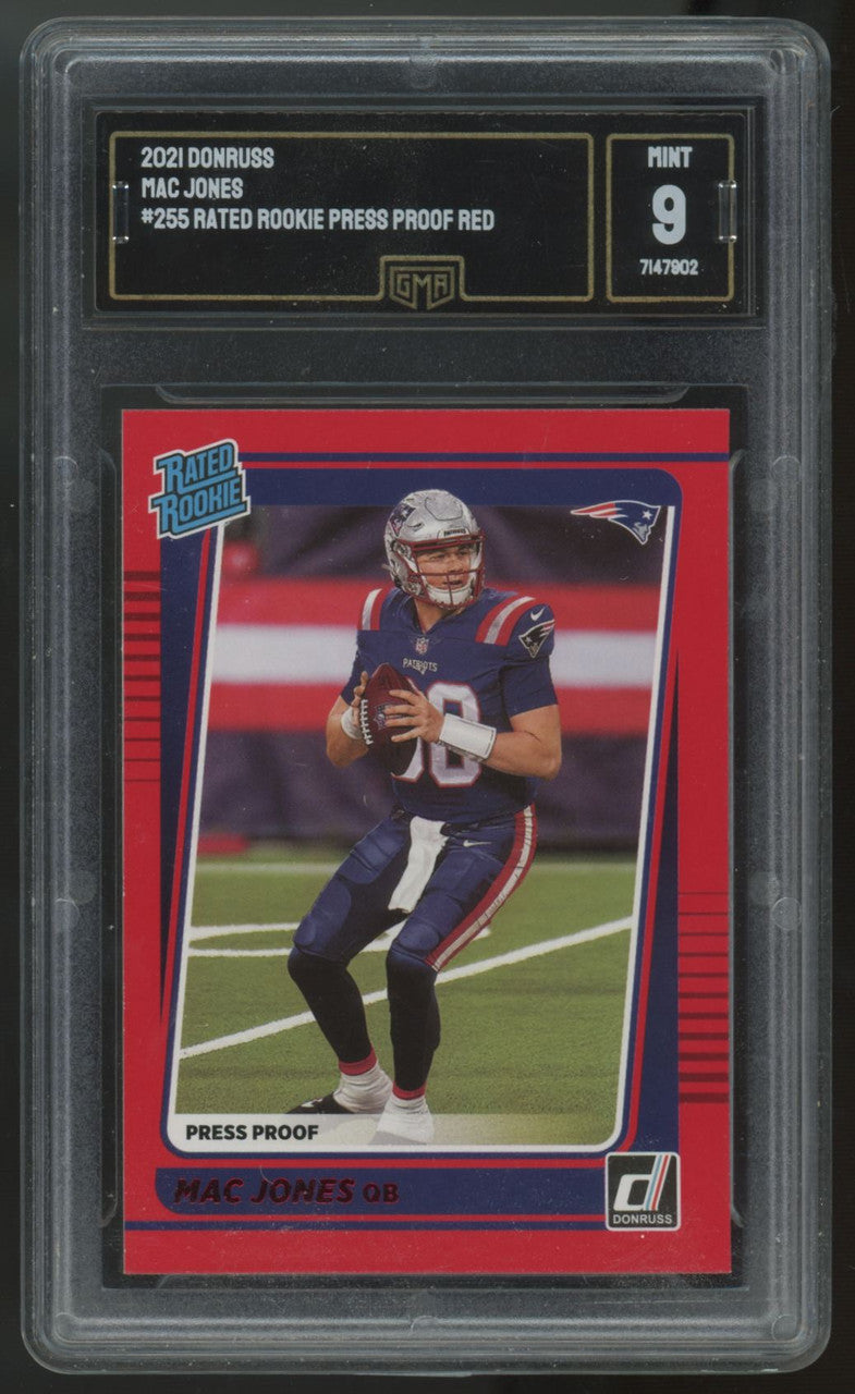 2021 Panini Donruss Mac Jones Rated Rookie Red Press Proof #255 GMA 9 *902