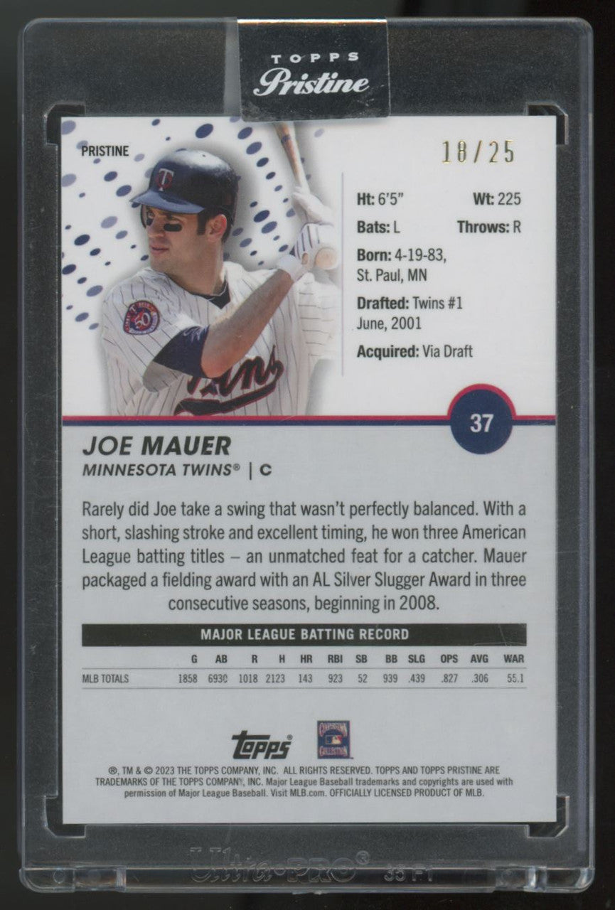 2023 Topps Pristine Joe Mauer Orange Refractor /25 #37