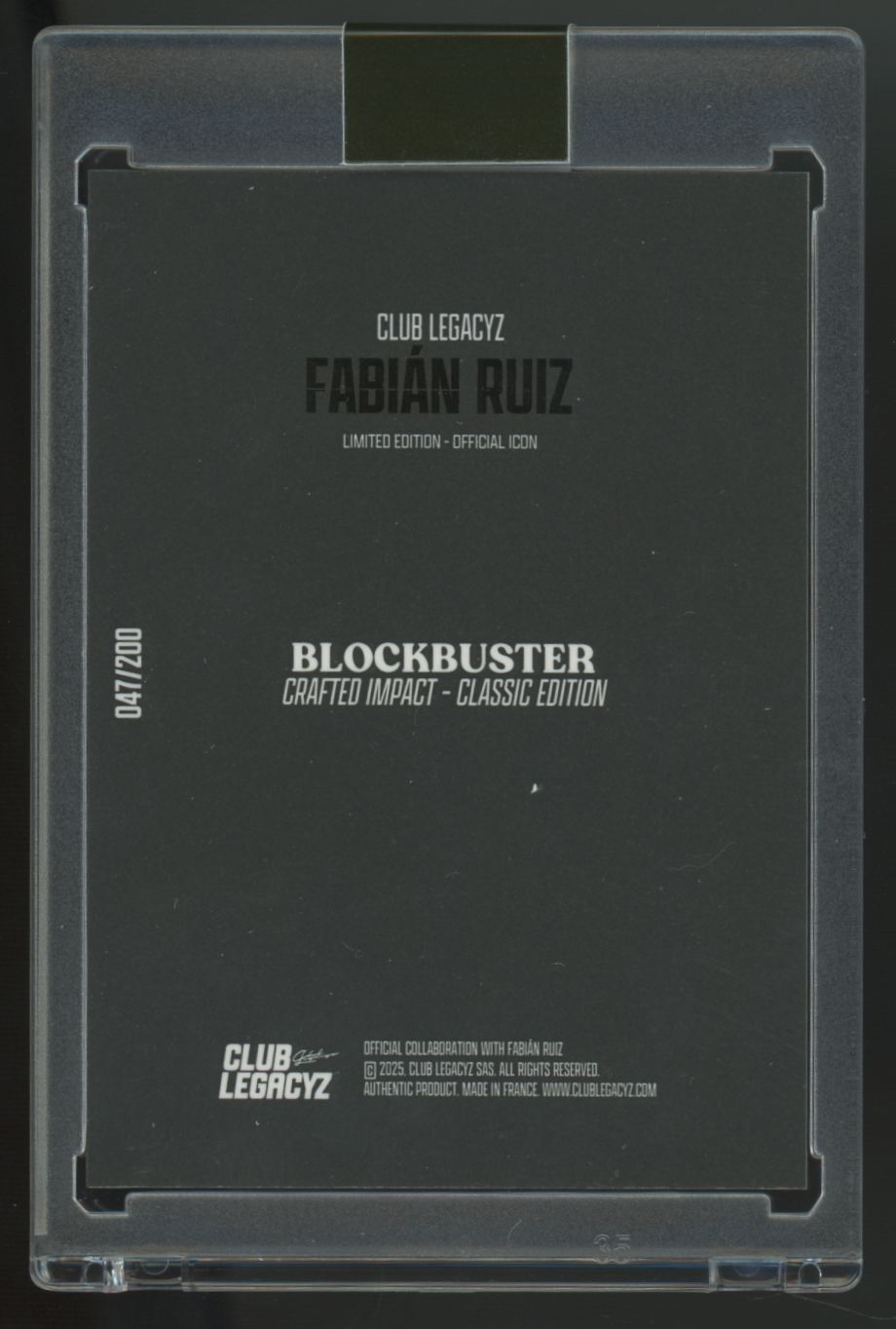 2025 Club Legacyz Fabian Ruiz Blockbuster Crafted Impact Classic /200