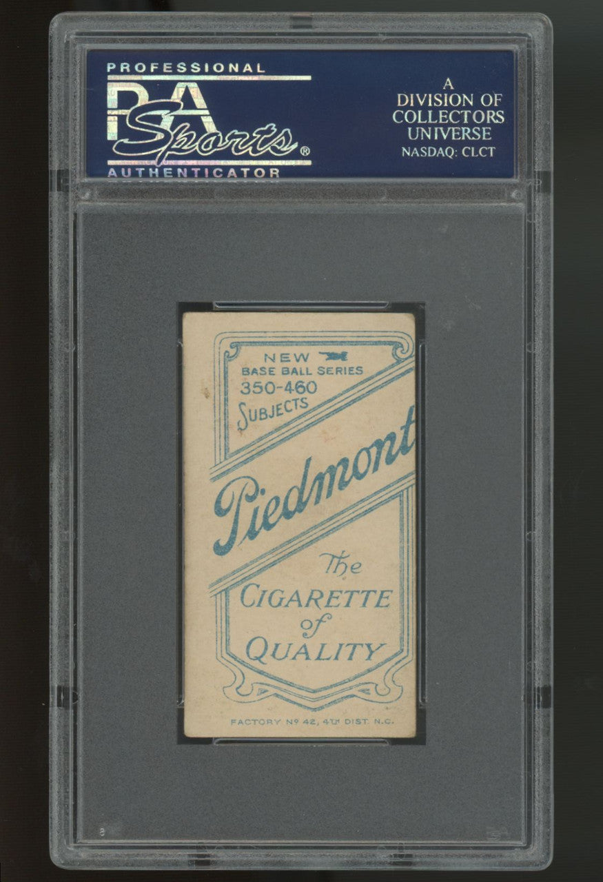 1909-1911 T206 Jake Stahl Glove Shows Piedmont Back PSA 2