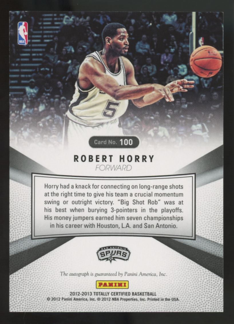 2012-13 Totally Certified Robert Horry Signatures Auto /5 #100