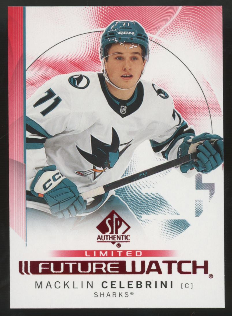2024-25 Upper Deck SP Authentic Macklin Celebrini RC Limited Future Watch Red