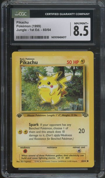1999 Pokemon Pikachu Jungle 1st Edition #60 CGC 8.5