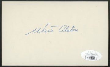 Walt Alston Signed Autographed Index Card JSA