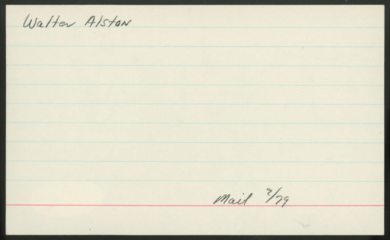 Walt Alston Signed Autographed Index Card JSA