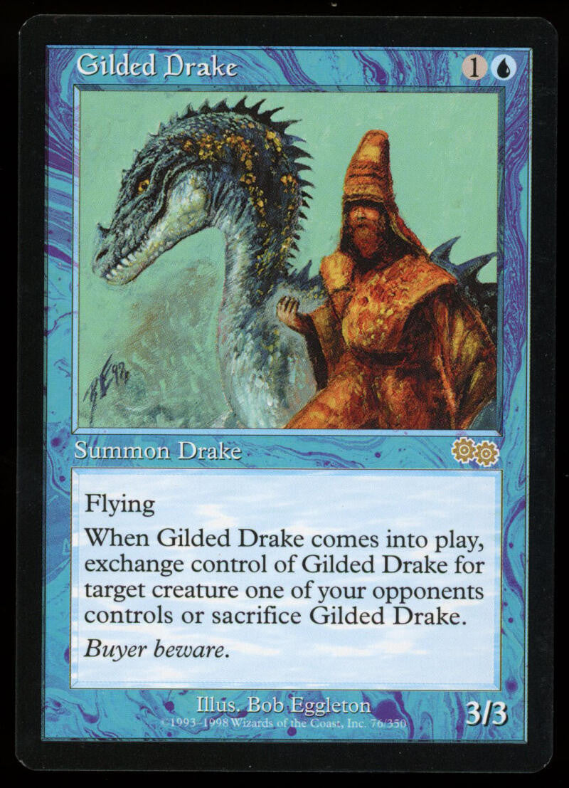SOLD 11978 Magic: The Gathering Urza's Saga Gilded Drake Lightly Played
