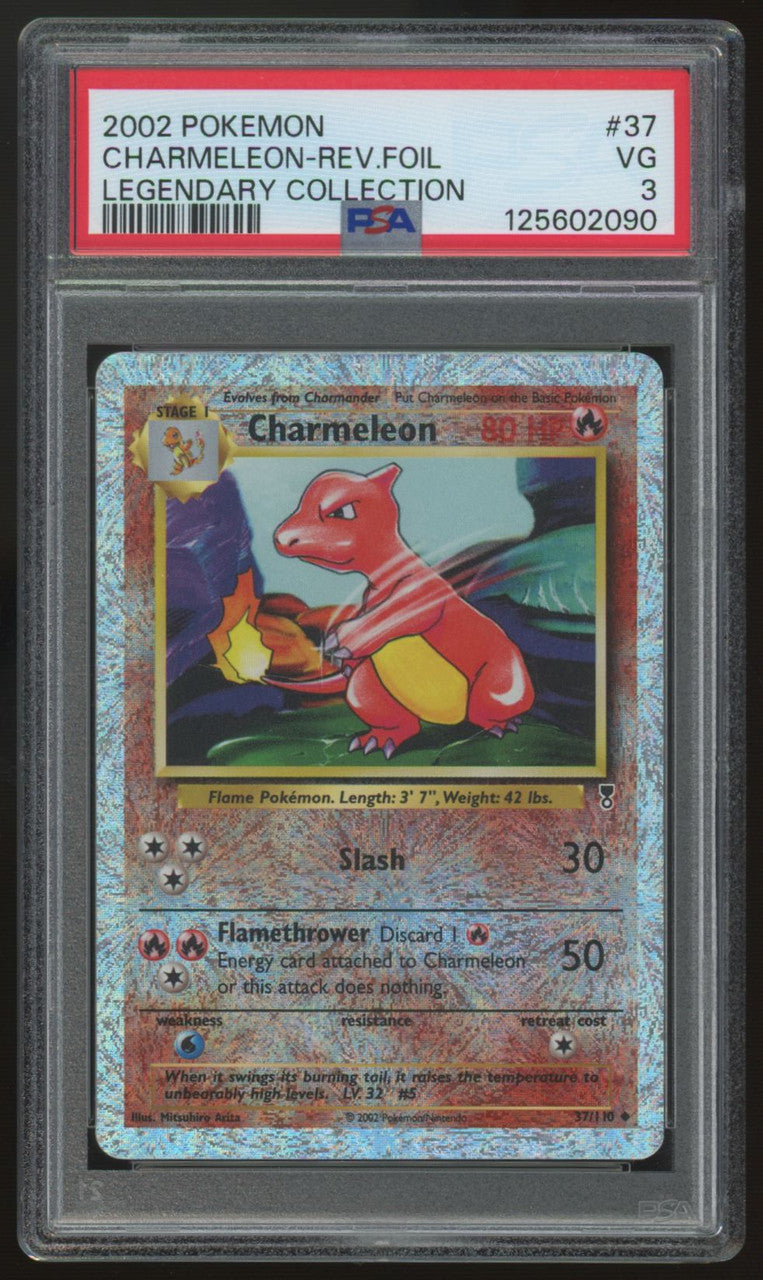2002 Pokemon Charmeleon Legendary Collection Reverse Holo #37 PSA 3