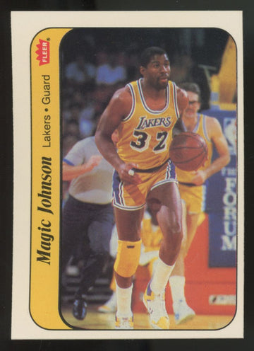 1986-87 Fleer Sticker Magic Johnson #7 NM
