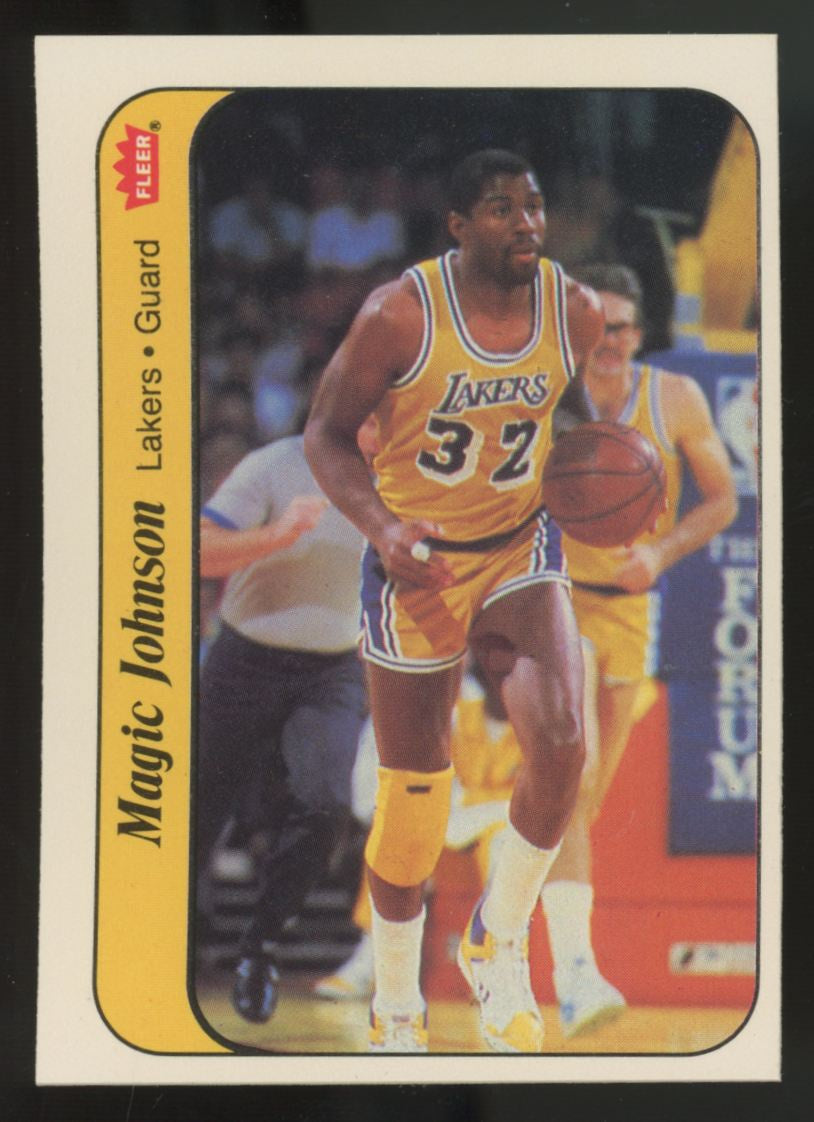 1986-87 Fleer Sticker Magic Johnson #7 NM