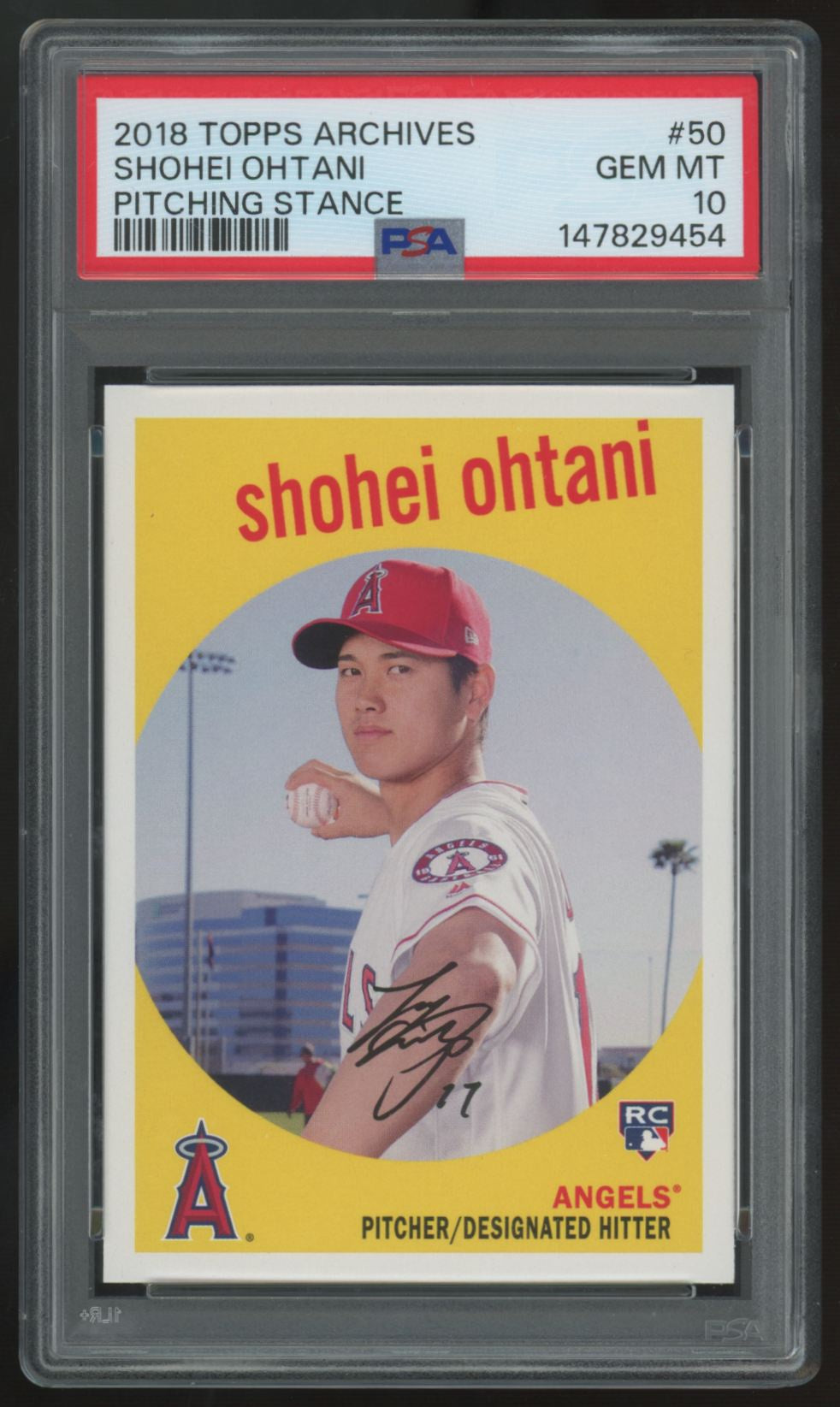 2018 Topps Archives Shohei Ohtani RC Pitching Stance #50 PSA 10 *454