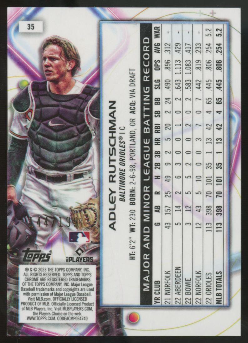 2023 Topps Cosmic Chrome Adley Rutschman RC Aqua Equinox Refractor /199 #35