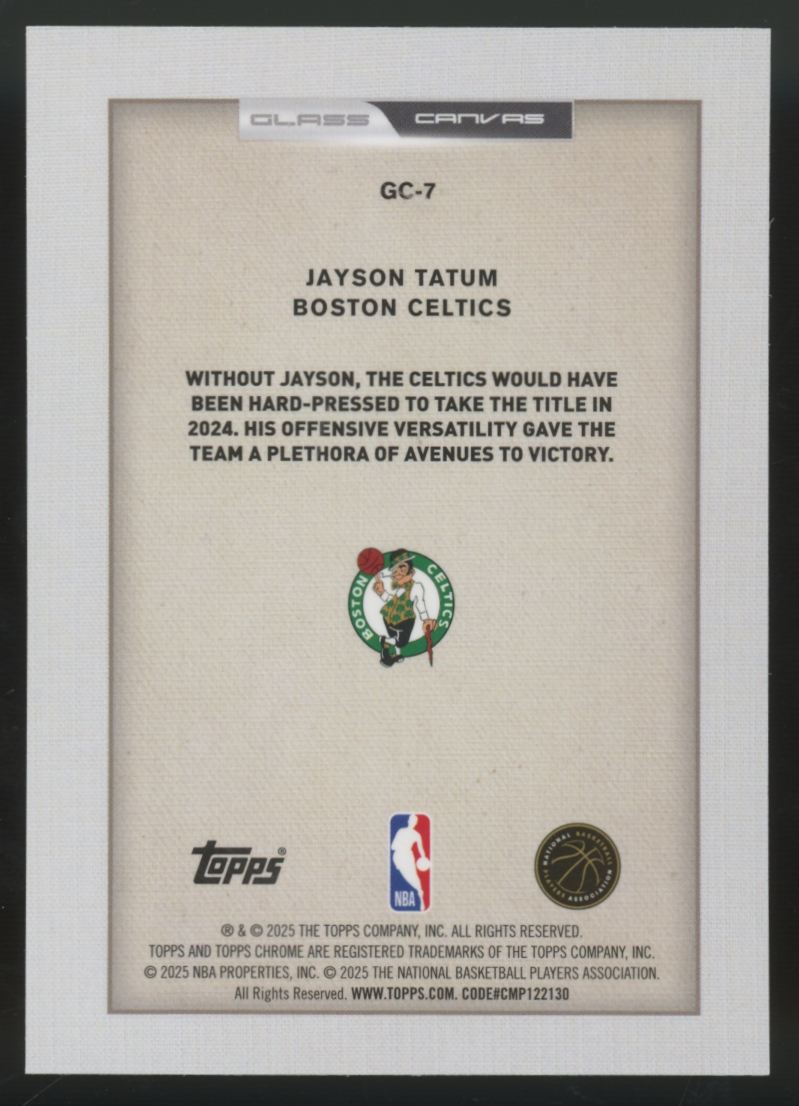 2025-26 Topps Chrome Jayson Tatum Glass Canvas SSP #GC-7
