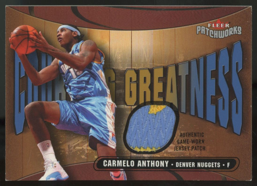 2003-04 Fleer Patchworks Carmelo Anthony RC Courting Greatness Patch /150 #CG-CA