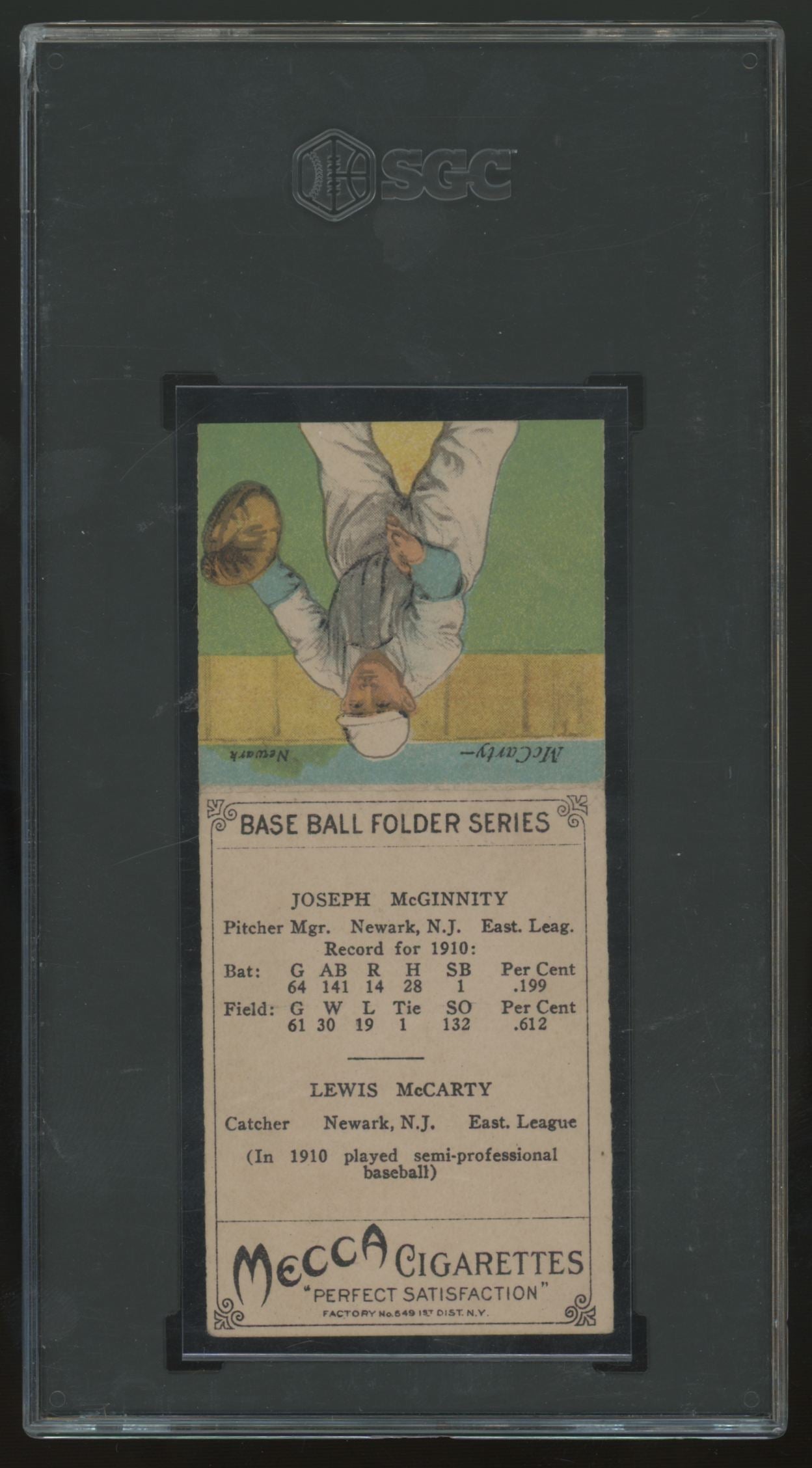 1911 T201 Mecca Double Folders Joseph McGinnity / Lewis McCarty SGC 4