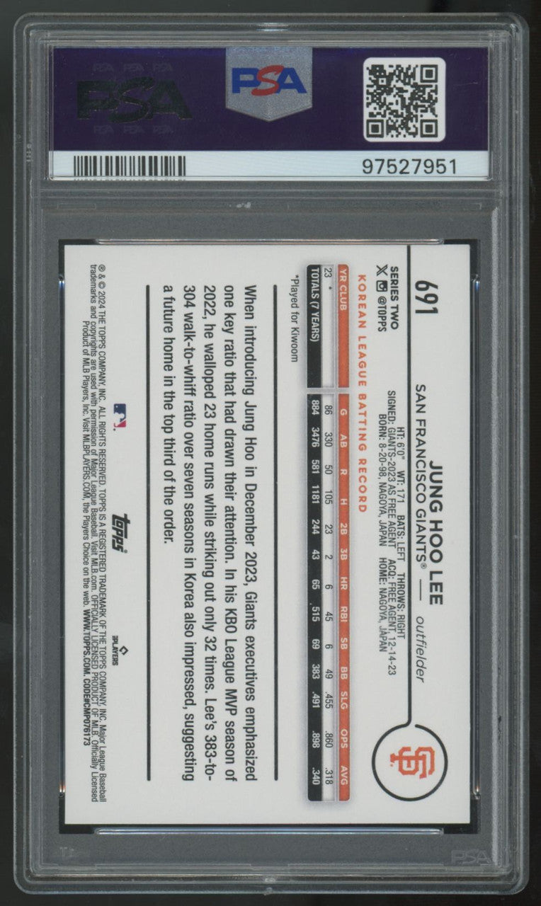 2024 Topps Jung Hoo Lee RC #691 PSA 10