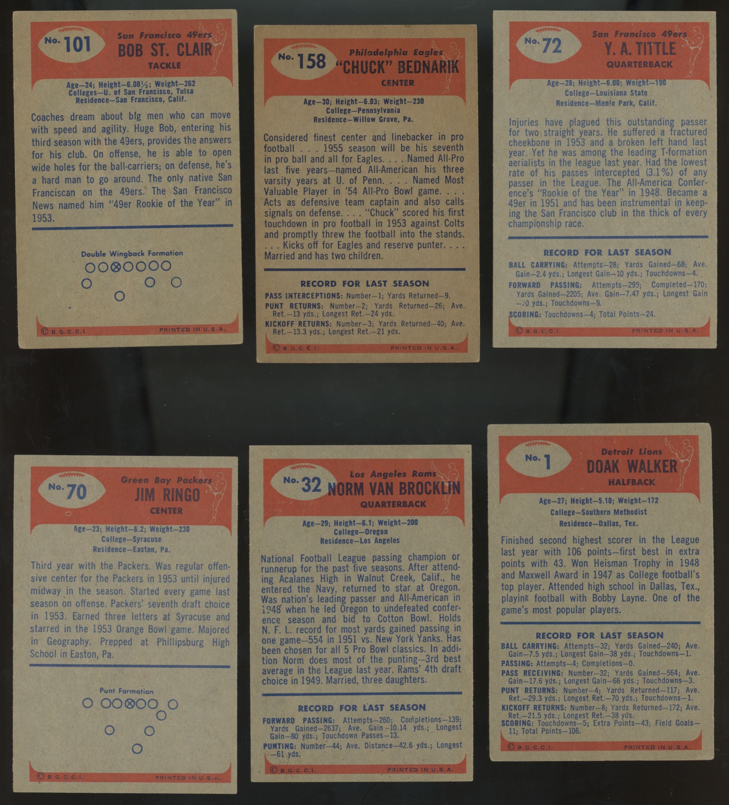1955 Bowman Football Complete Set (160/160) EX - NM Very Clean