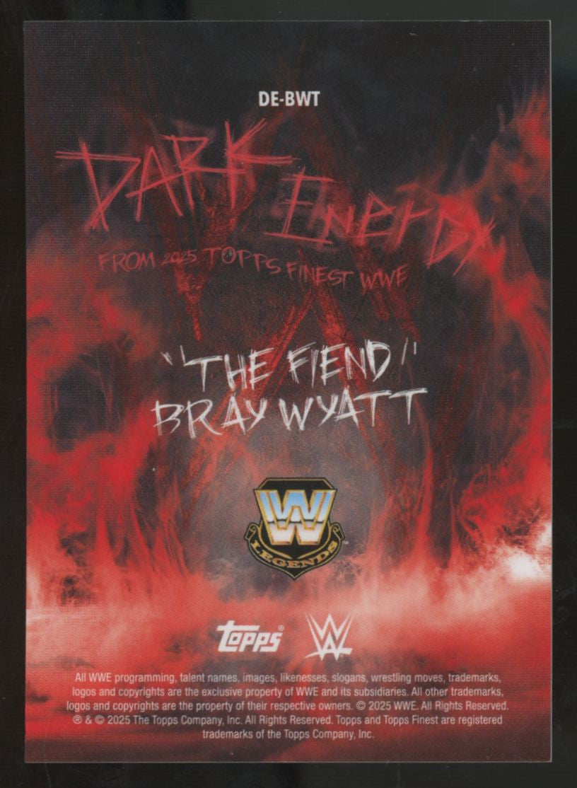 2025 Topps Finest WWE "The Fiend" Bray Wyatt Dark Energy SSP #DE-BWT "A"