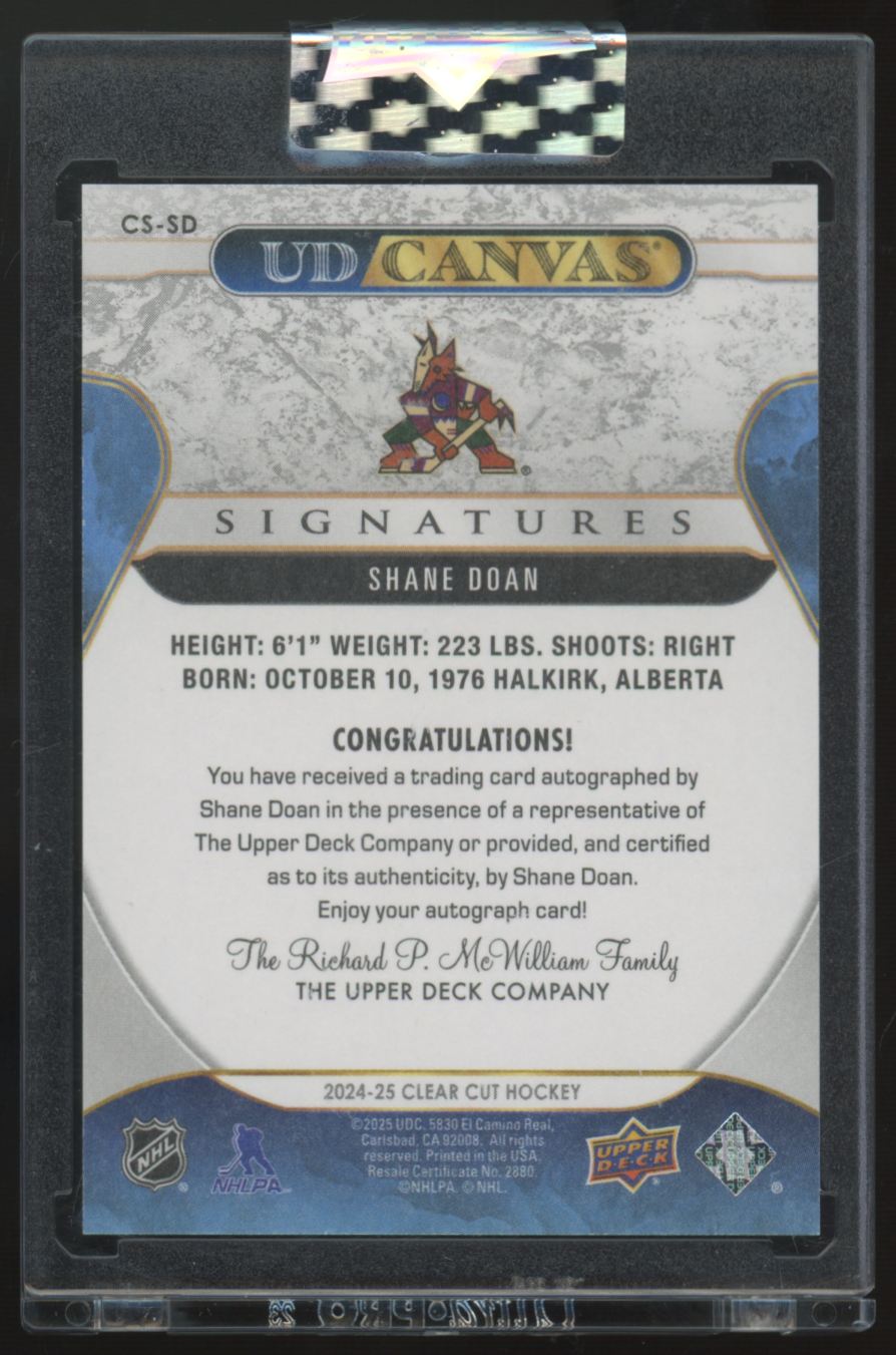 2024-25 Upper Deck Clear Cut Shane Doan Canvas Auto #CS-SD