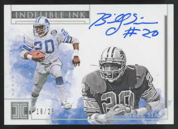 2019 Panini Impeccable Billy Sims Indelible Ink Auto /25 #II-BS
