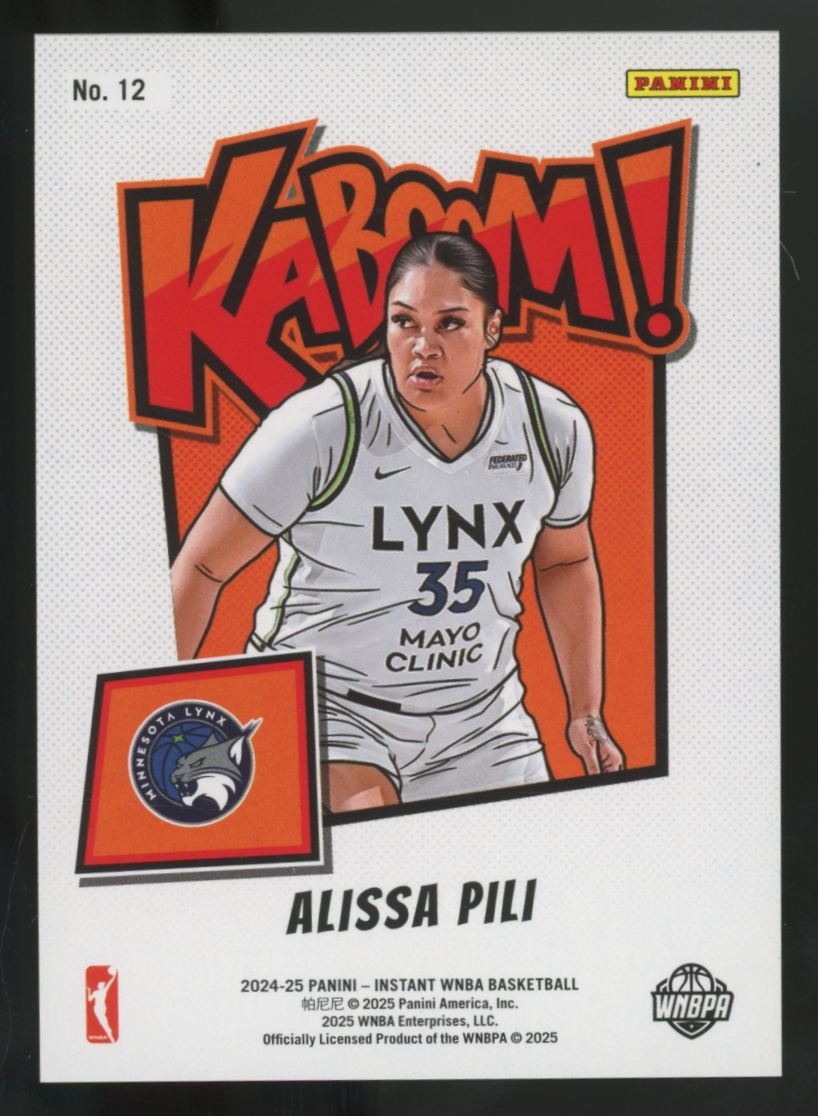 2024-25 Panini Instant WNBA Alissa Pili RC Kaboom! SSP #12
