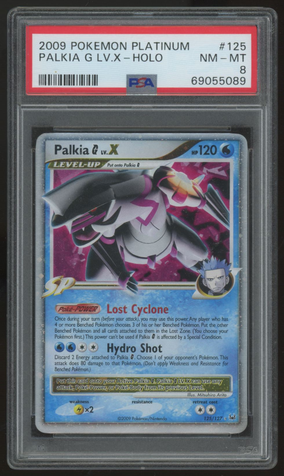 2009 Pokemon Palkia G Lv.X Platinum Holo #125 PSA 8