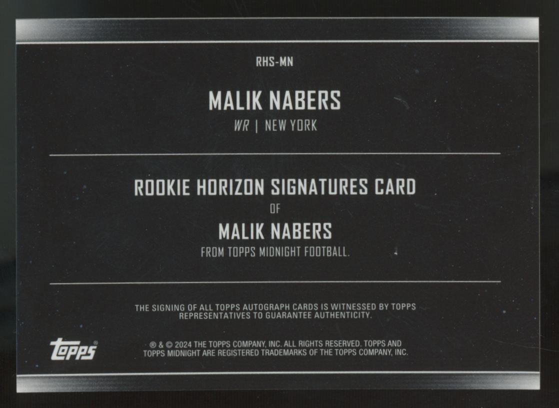 2024 Topps Midnight Malik Nabers RC Rookie Horizon Auto #RHS-MN