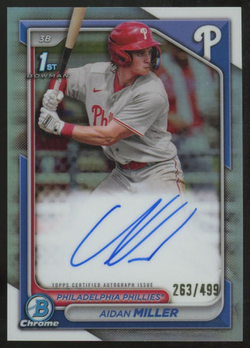 2024 Bowman Aidan Miller 1st Chrome Prospect Auto Refractor /499 #CPA-AMI
