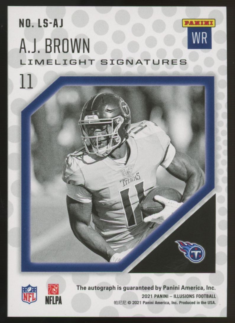 2021 Panini Illusions A.J. Brown Limelight Signatures Red Auto /99 #LS-AJ
