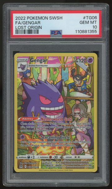 2022 Pokemon Gengar Lost Origin Full Art #TG06 PSA 10