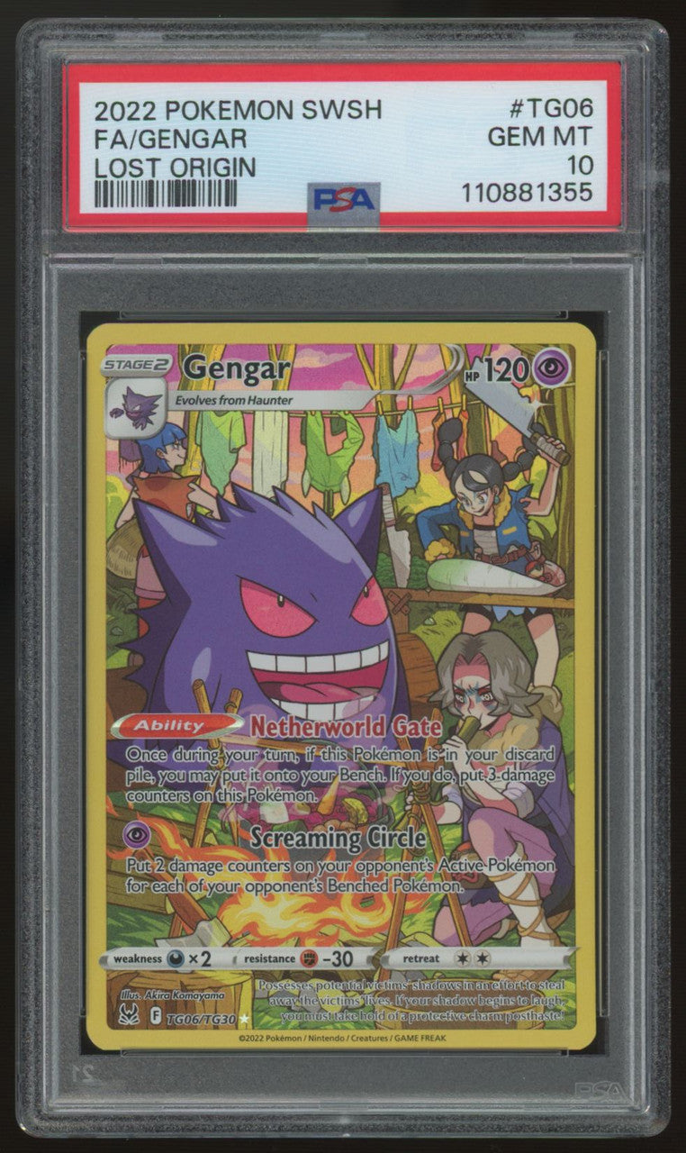 2022 Pokemon Gengar Lost Origin Full Art #TG06 PSA 10