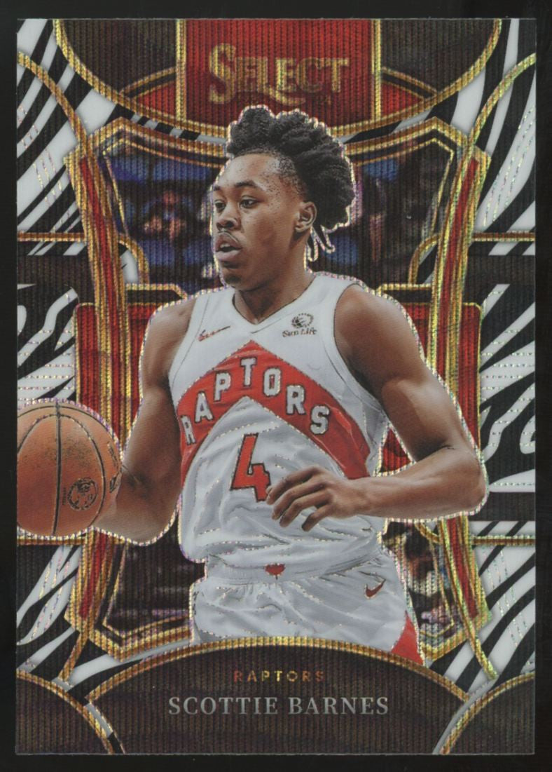 2023-24 Panini Select Scottie Barnes Mezzanine Zebra Prizm SSP #347