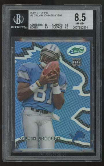 2007 E-Topps Calvin Johnson RC /1999 #8 BGS 8.5