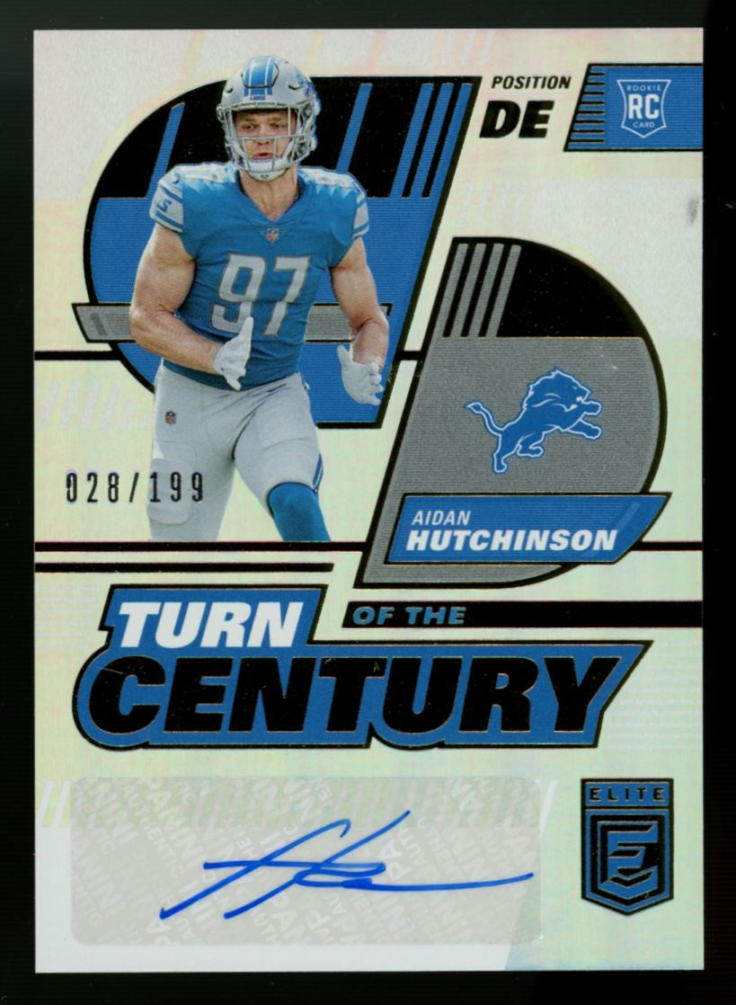 2022 Donruss Elite Aidan Hutchinson RC Turn Of The Century Auto /199 #TC-13