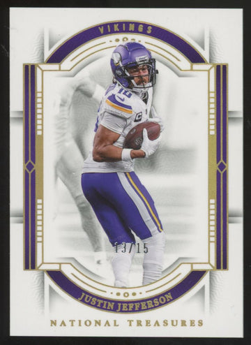 2023 Panini National Treasures Justin Jefferson Holo Gold /15 #66