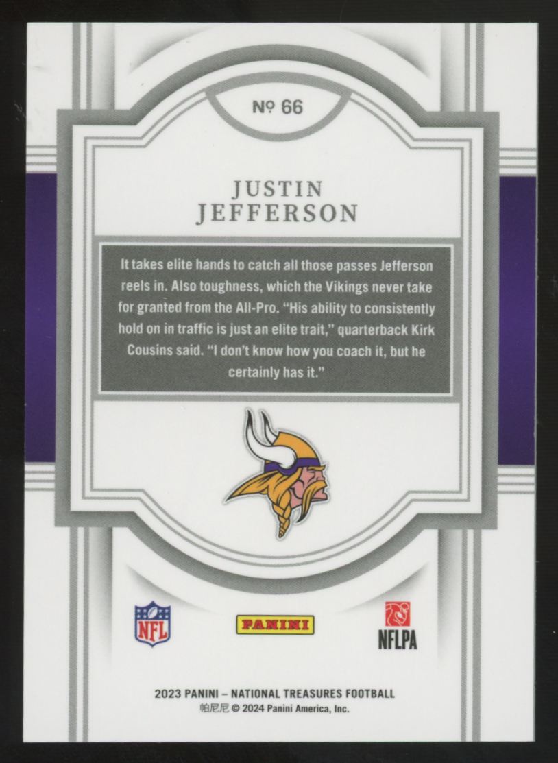 2023 Panini National Treasures Justin Jefferson Holo Gold /15 #66