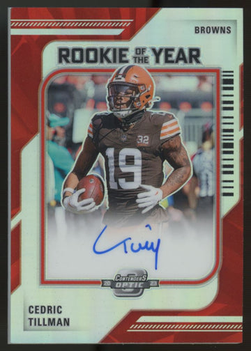 2023 Contenders Optic Cedric Tillman Rookie of the Year RC Auto /99 #ROY-CT