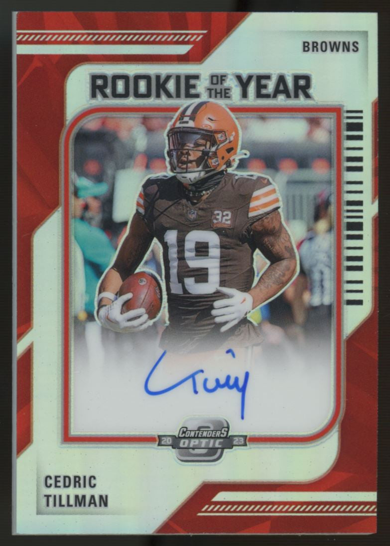 2023 Contenders Optic Cedric Tillman Rookie of the Year RC Auto /99 #ROY-CT