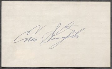 Enos Slaughter St. Louis Cardinals Autographed Index Card JSA Certified