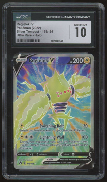 2022 Pokemon Regieleki V Silver Tempest Full Art #175 CGC 10