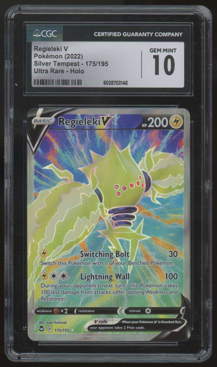 2022 Pokemon Regieleki V Silver Tempest Full Art #175 CGC 10