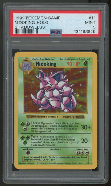 1999 Pokemon Nidoking Base Set Shadowless #11 PSA 9