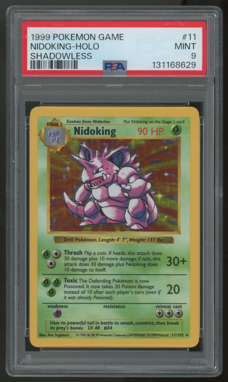 1999 Pokemon Nidoking Base Set Shadowless #11 PSA 9