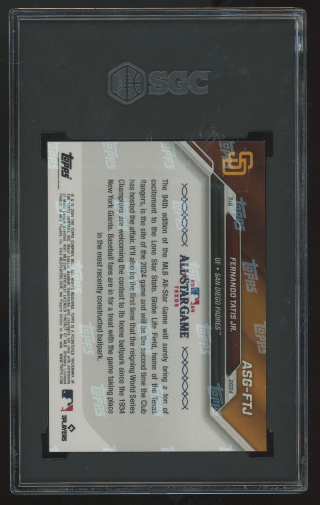 2024 Topps Now Fernando Tatis Jr All-Star Game #ASG-FTJ SGC 10
