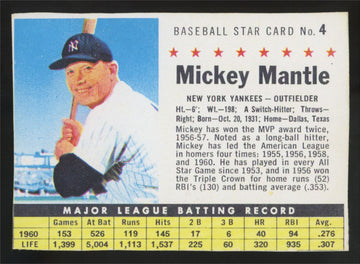 1961 Post Mickey Mantle #4 EX