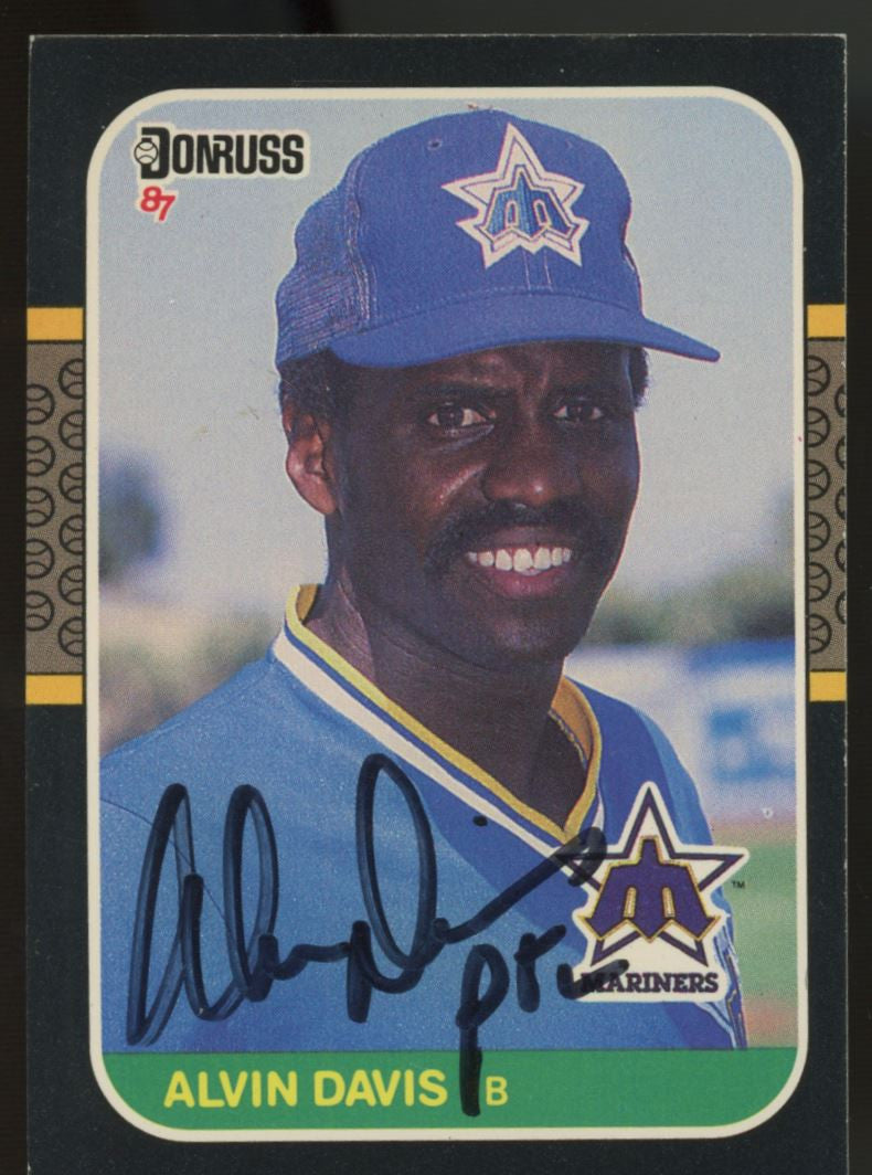1987 Donruss Alvin Davis #75 Signed Auto JSA