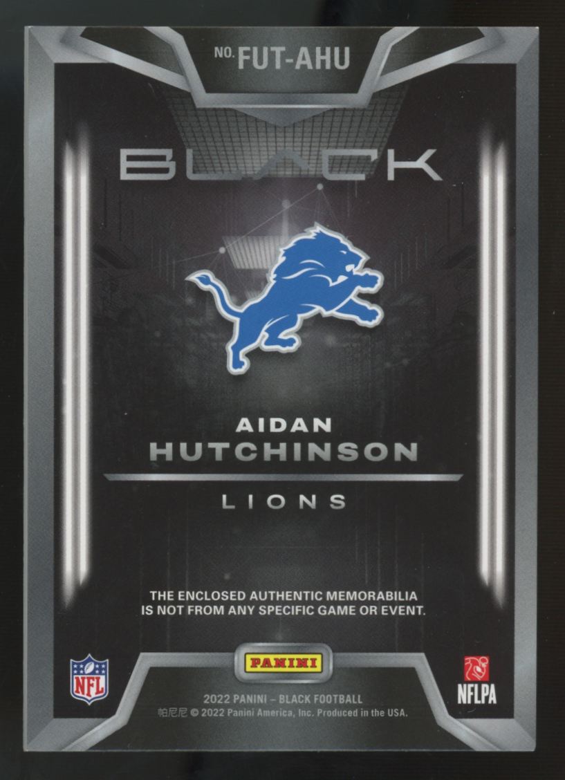 2022 Panini Black Aidan Hutchinson RC Emerald Futuristic Patch /25 #FUT-AHU
