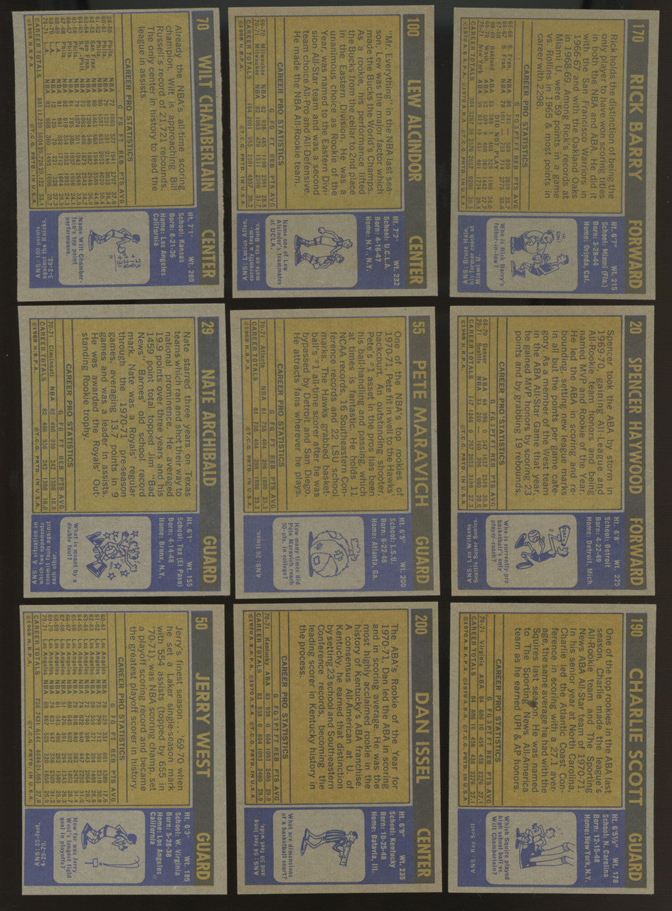 1971-72 Topps Basketball Complete Set (233) EX/MT-NM Barry RC