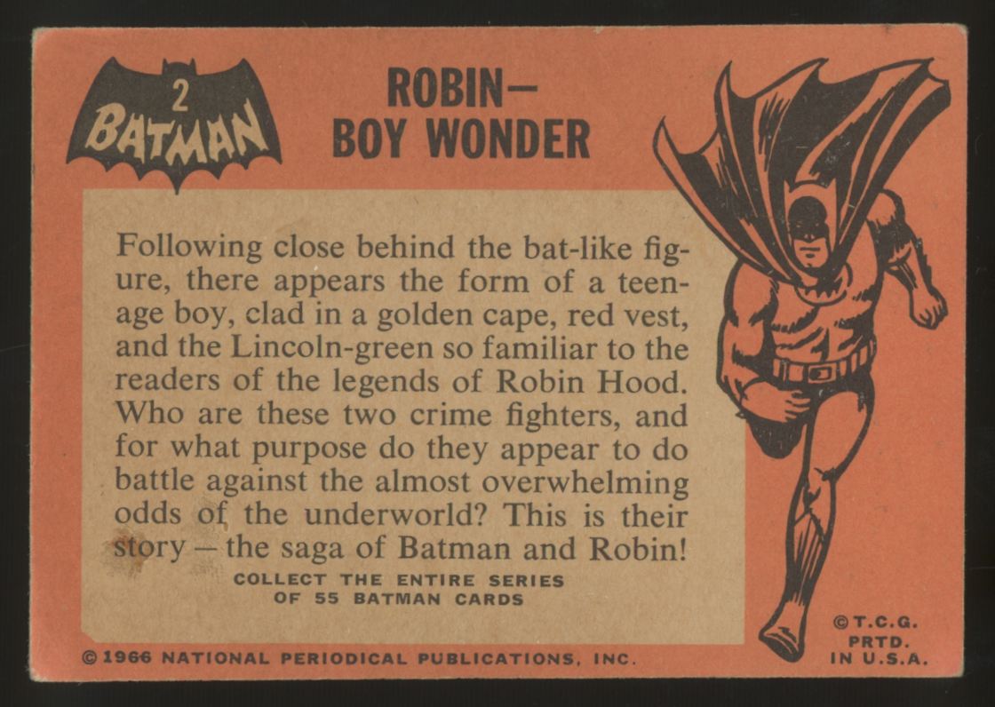 1966 Topps Batman Robin Boy Wonder #2 G/VG